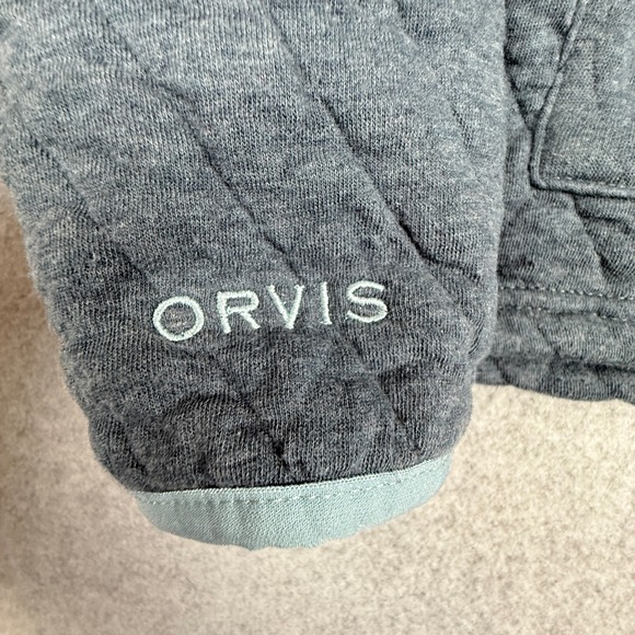 Orvis Quilted Snap T Pullover Sweatshirt Womens Small Gray Blue - Picture 5 of 11